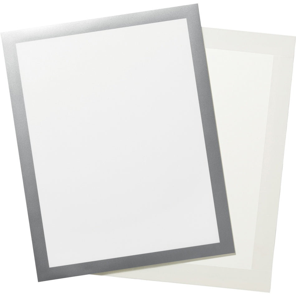 DURABLE Duraframe Tabloid-sz Adhesive Frame - 11" x 17" Frame Size - Rectangle - Horizontal, Vertical - Dual-sided, Magnetic, Self-adhesive - Silver - 2 / Pack