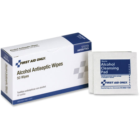 First Aid Only Alcohol Prep Pads - White - 50 / Box