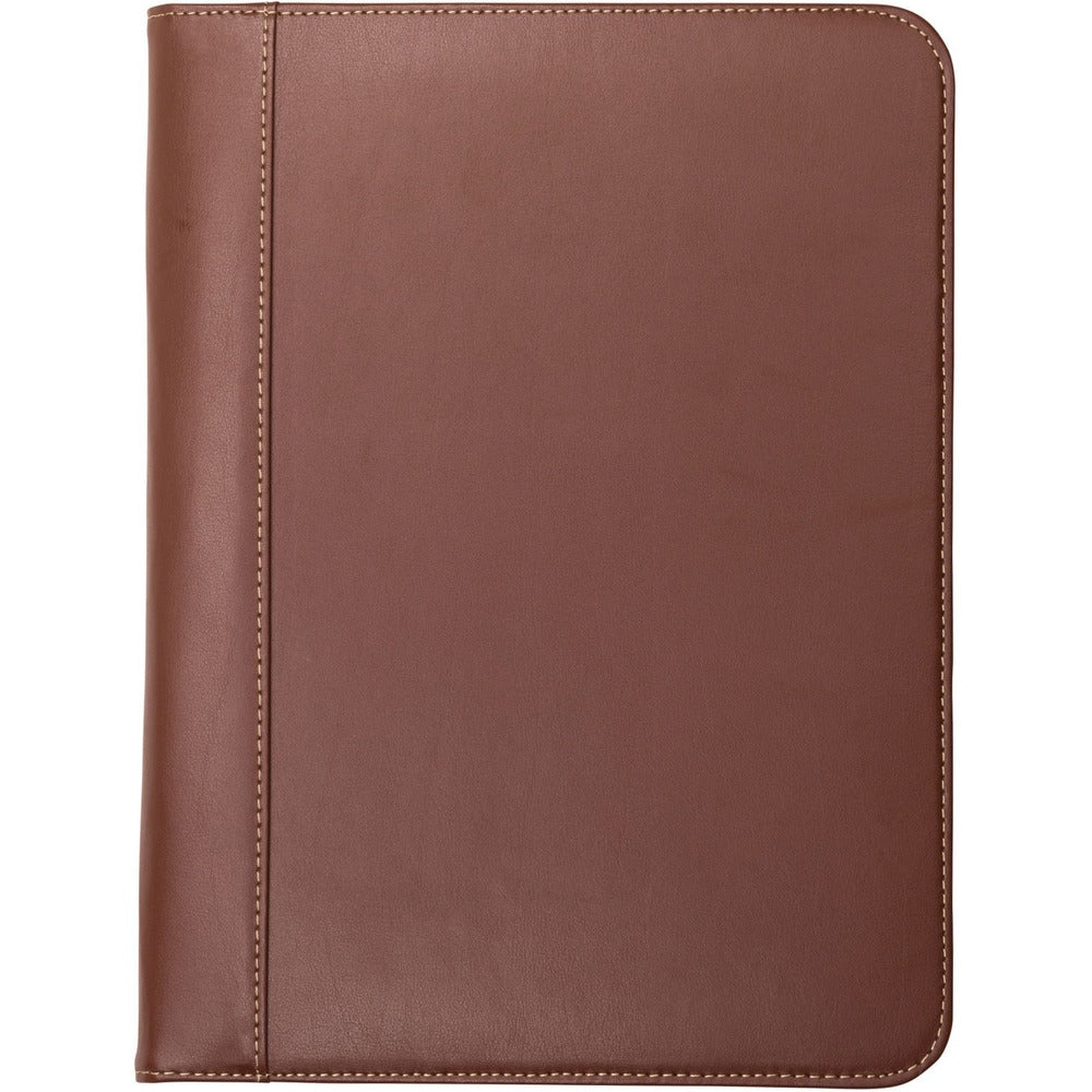Samsill Letter Pad Folio - 8 1/2" x 11" - Leather - Tan - 1 Each