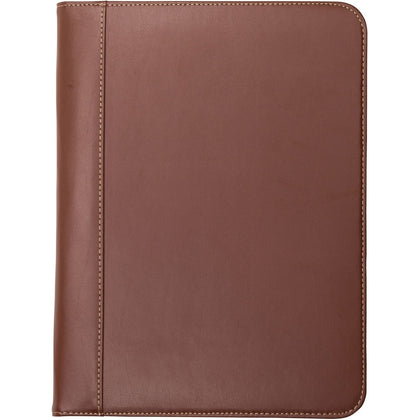 Samsill Leather Letter Pad Folio - Tan 8 1/2’’ x 11’’ - Padfolios & Holders