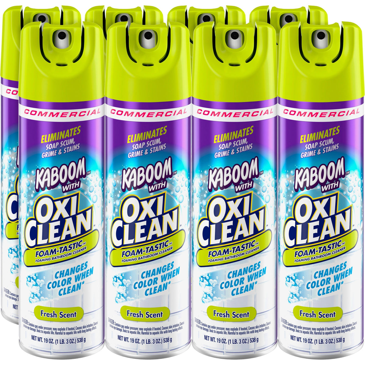 Kaboom Foam-Tastic Bathroom Cleaner - For Multi Surface - Ready-To-Use - 19 oz (1.19 lb) - Fresh Scent - Recommended For: Soap Scum Remover - Scrub-free - Clear - 8 / Carton