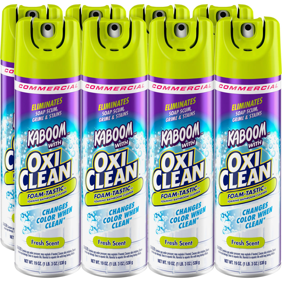 Kaboom Foam-Tastic Bathroom Cleaner - For Multi Surface - Ready-To-Use - 19 oz (1.19 lb) - Fresh Scent - Recommended For: Soap Scum Remover - Scrub-free - Clear - 8 / Carton