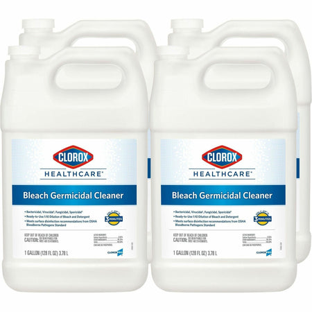 Clorox Healthcare Bleach Germicidal Cleaner Refill - Concentrate - 128 fl oz (4 quart) - Refillable, Disinfectant, Fast Acting, Cleanse, Anti-corrosive, Versatile, Antibacterial - White - 4 / Carton