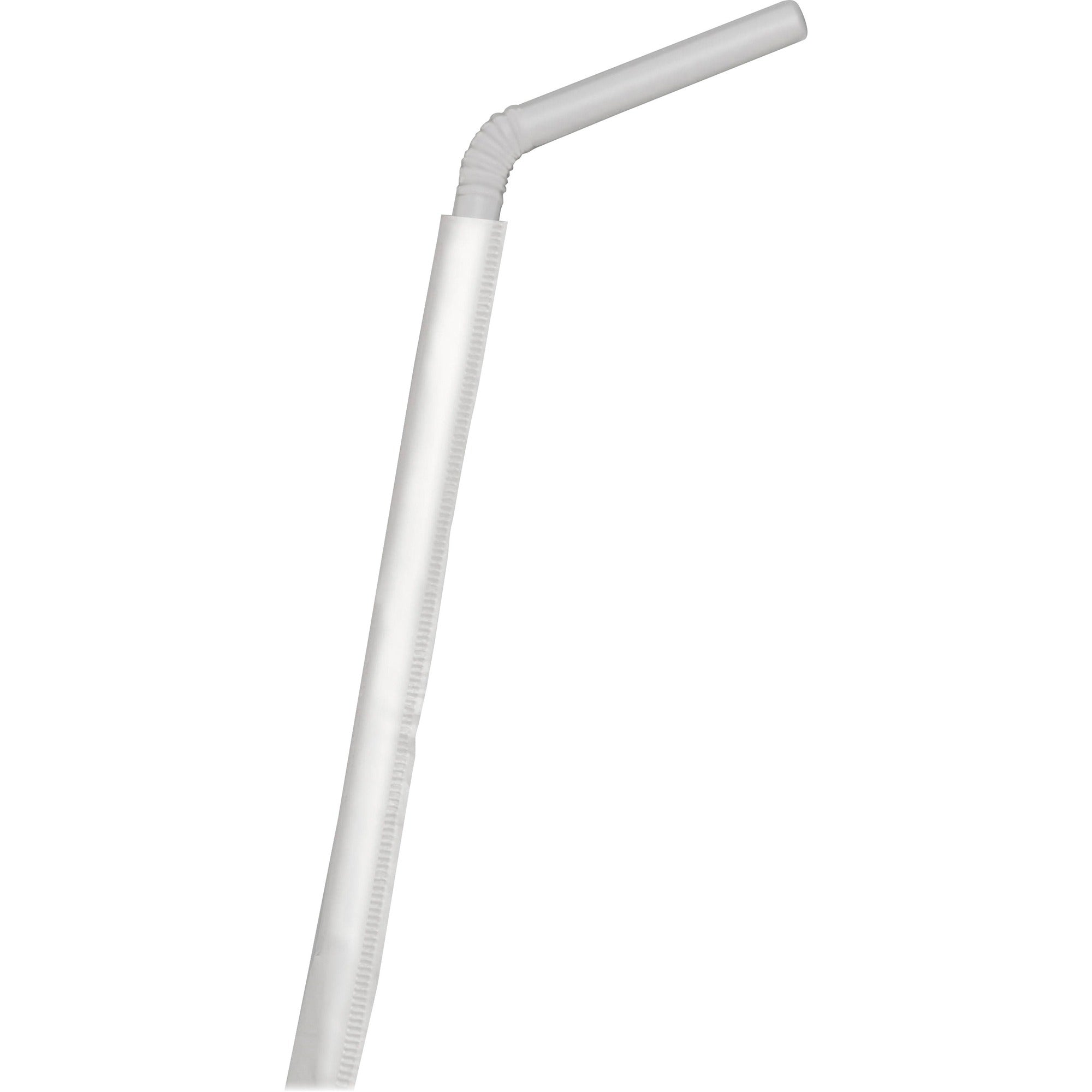 D&W Dispoz-o Straws - 7.8" Length - Polypropylene - Translucent - 400/Pack - 4 / Carton