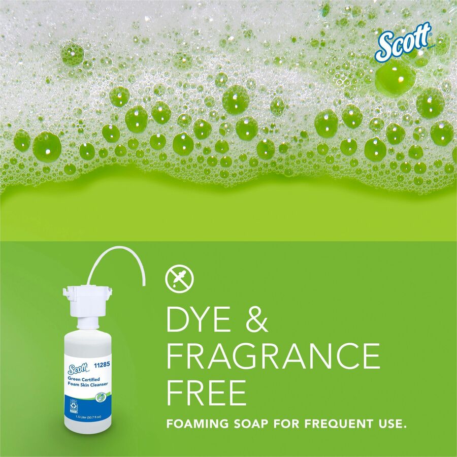 Scott Essential Green Certified Foam Skin Cleanser - Foam - 1.59 quart - Applicable on Hand - Fragrance-free, Dye-free - 2 / Carton