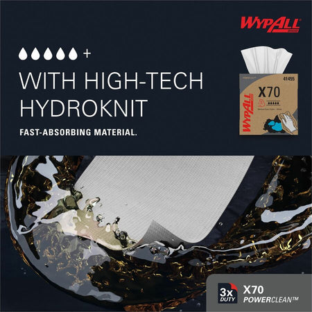 Wypall PowerClean X70 Medium Duty Cloths - Pop-Up Box - Left