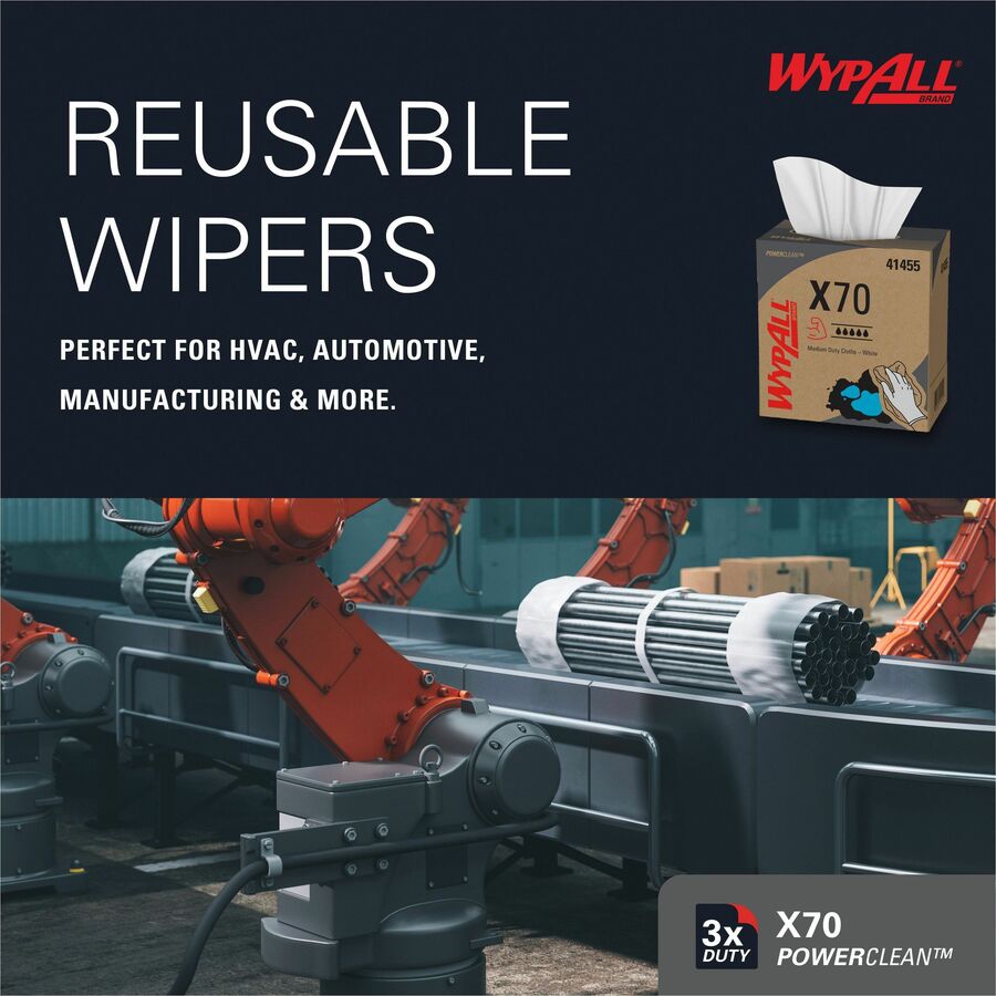 Wypall PowerClean X70 Medium Duty Cloths - Pop-Up Box - Front