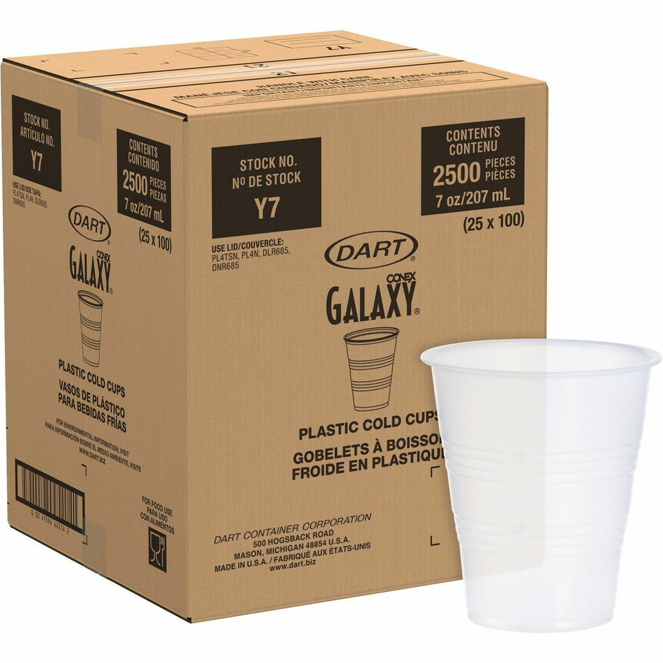 Solo Galaxy 7 oz Plastic Cold Cups - 7 fl oz - Translucent - Plastic, Polystyrene - Cold Drink - 100/Bag - 25 / Carton