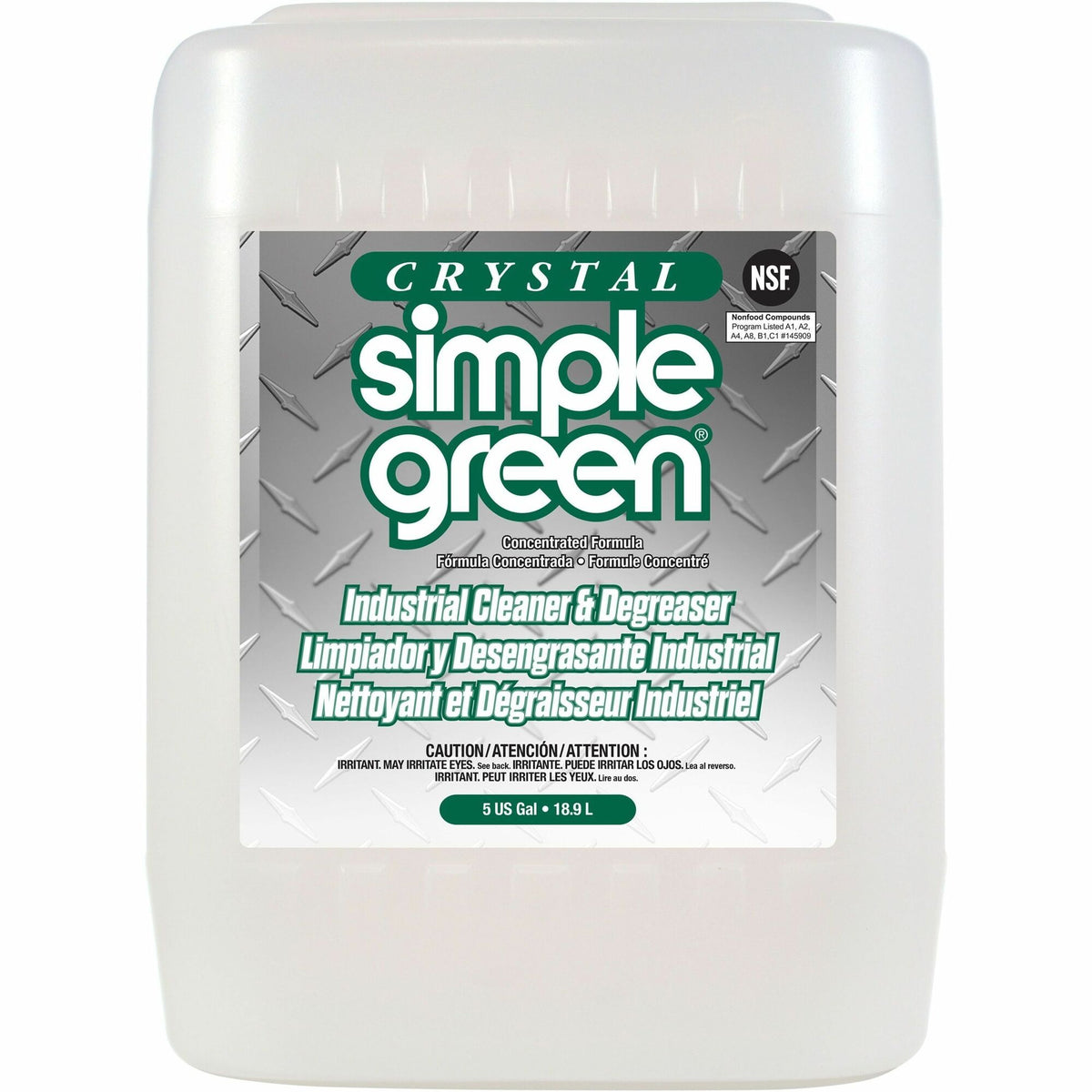 Simple Green Crystal Industrial Cleaner/Degreaser - For Multipurpose - Concentrate - 640 fl oz (20 quart) - Non-flammable, Fragrance-free, Color-free - Clear - 1 Each