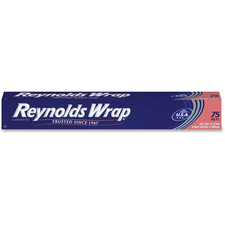 Reynolds Wrap Standard Aluminum Foil - 12" Width x 75 ft Length - Moisture Proof, Grease Proof, Odor Proof, Durable, Heat Resistant, Cold Resistant, Molded - Aluminum - Silver - 35 / Carton