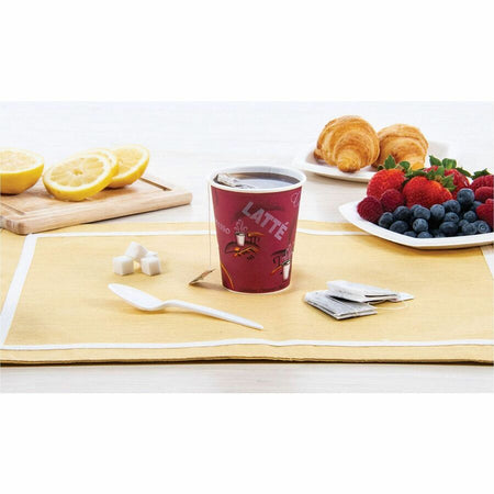 Solo 8 oz Bistro Design Disposable Paper Cups - fl - Maroon - Beverage Hot Drink Cold Coffee Tea Cocoa