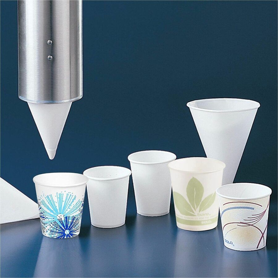 Solo 3 oz Treated Paper Water Cups - fl - White - 100/Pack - 50 / Carton