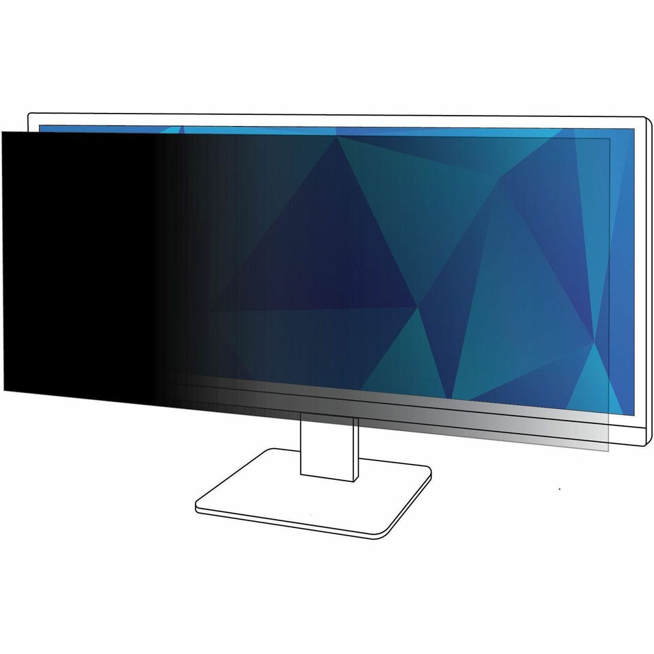 3M Privacy Filter for 34in Monitor, 21:9, PF340W2B Black, Matte - For 34" Widescreen LCD Monitor - 21:9 - Scratch Resistant, Fingerprint Resistant, Dust Resistant - Anti-glare - 1 Each