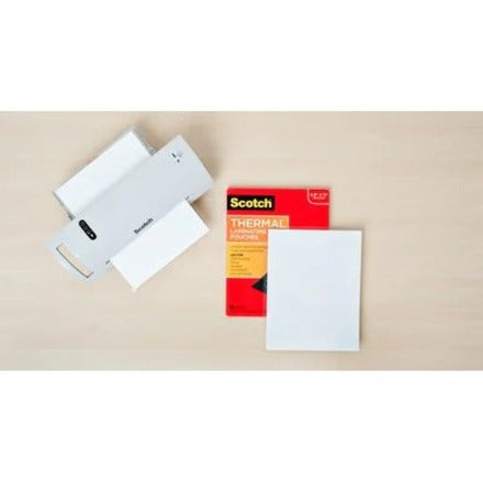 Scotch Thermal Laminating Pouches - Sheet Size Supported: Letter 8.50" Width x 11" Length - Laminating Pouch/Sheet Size: 8.90" Width x 5 mil Thickness - for Sign, Schedule, Artwork, Certificate - Durable, Photo-safe, Thick - Clear - 100 / Pack