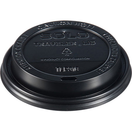 Solo Traveler Dome Hot Cup Lids - Dome - Plastic - Black - 100/Bag - 10 / Carton