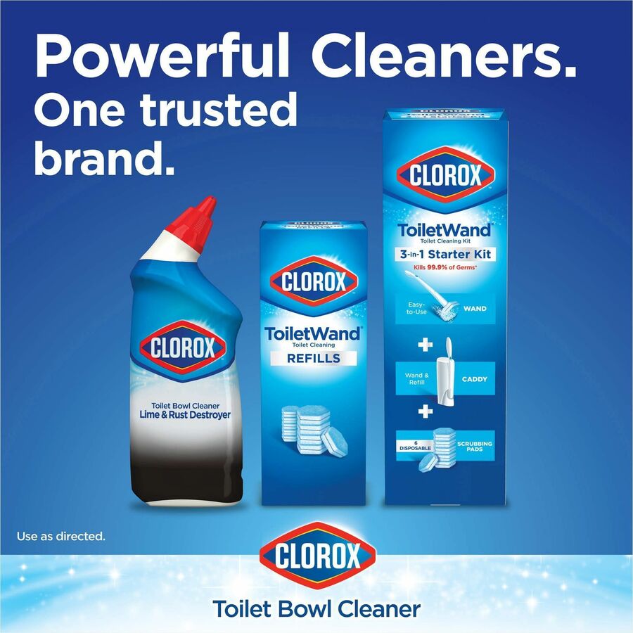 Clorox Toilet Bowl Cleaner Lime & Rust Destroyer - For Toilet Bowl - 24 fl oz (0.8 quart) - Recommended For: Stain Remover - Deodorize, Bleach-free - Clear Bottle - 12 / Carton