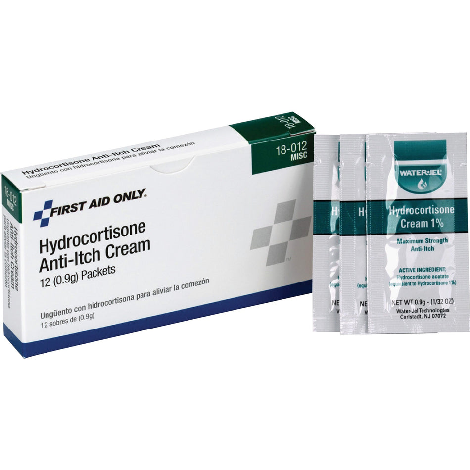 First Aid Only Hydrocortisone Cream - For Skin Irritation, Skin Rashes, Skin Inflammation/ - 12 / Box