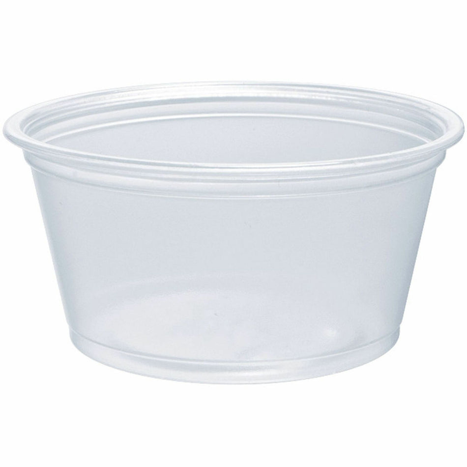 Dart 2 oz PP Plastic Portion Container - Contact Clear - Food, Sauce, Salad - Microwave Safe - Clear - Plastic, Polypropylene Body - 125/Pack - 20 / Carton