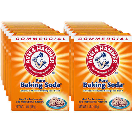 Arm & Hammer Pure Baking Soda: 16 oz Eco-Friendly Deodorizer - White - 24/Ctn - Multipurpose Cleaners