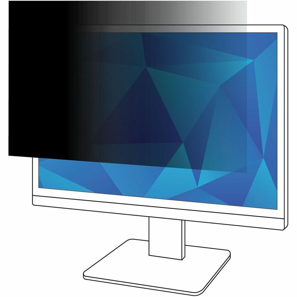 3M Privacy Filter for 22in Monitor, 16:10, PF220W1B Black, Matte - For 22" Widescreen LCD Monitor - 16:10 - Scratch Resistant, Fingerprint Resistant, Dust Resistant - Anti-glare - 1 Each