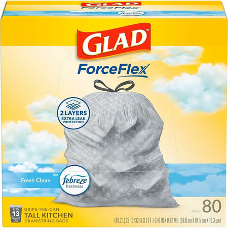 Glad ForceFlex Tall Kitchen Drawstring Trash Bags - 2000