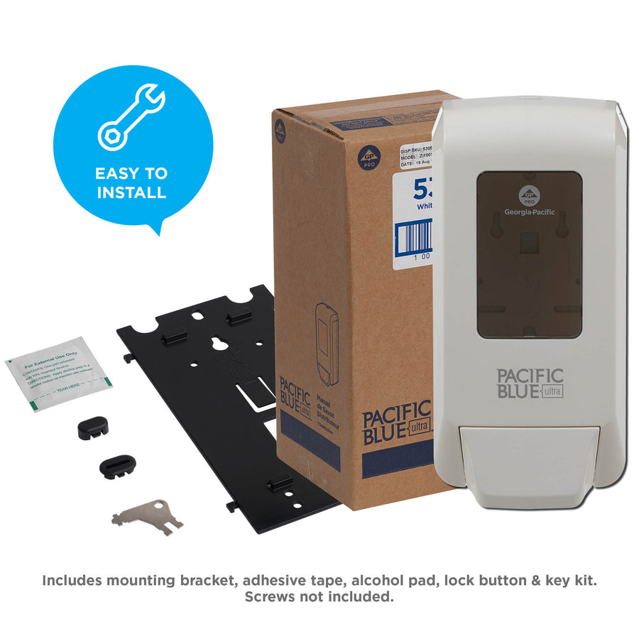 Pacific Blue Ultra Foaming Hand Soap/Hand Sanitizer Wall-Mounted Manual Dispenser - Manual - White - 1 Each