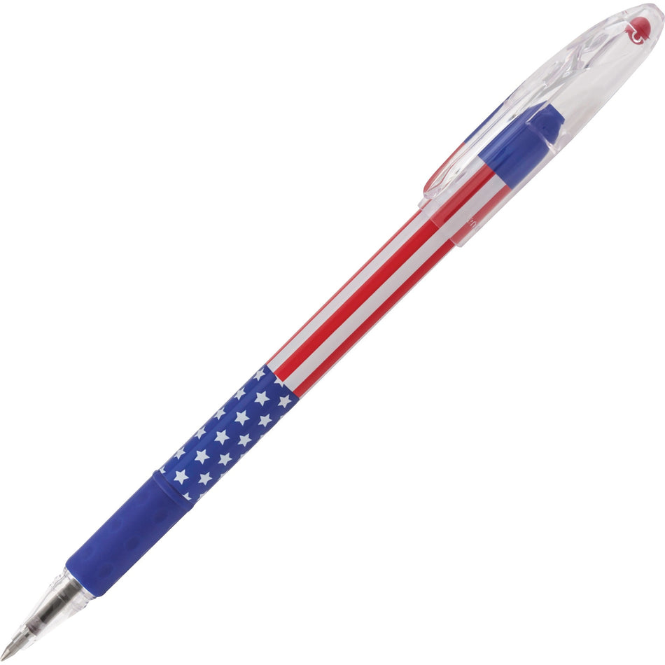 Pentel R.S.V.P. Stars/Stripes Edition Ballpoint Pen - 0.7 mm Pen Point - Refillable - Black Ink - 1 Dozen