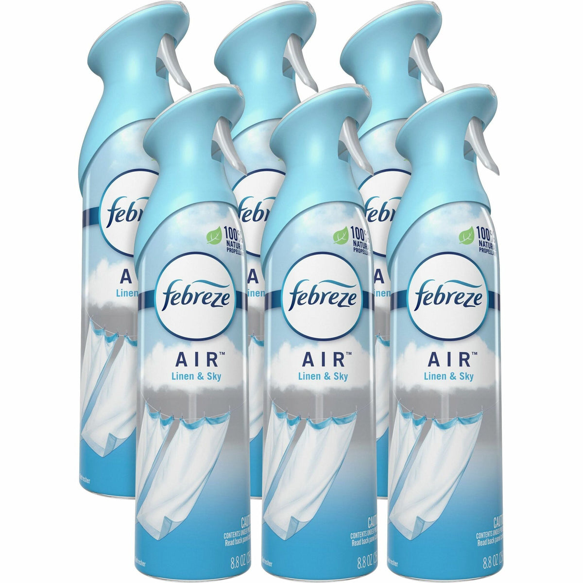 Febreze Odor-Fighting Air Freshener - Spray - 8.8 fl oz (0.3 quart) - Linen & Sky - Odor Neutralizer, VOC-free - 6 / Carton