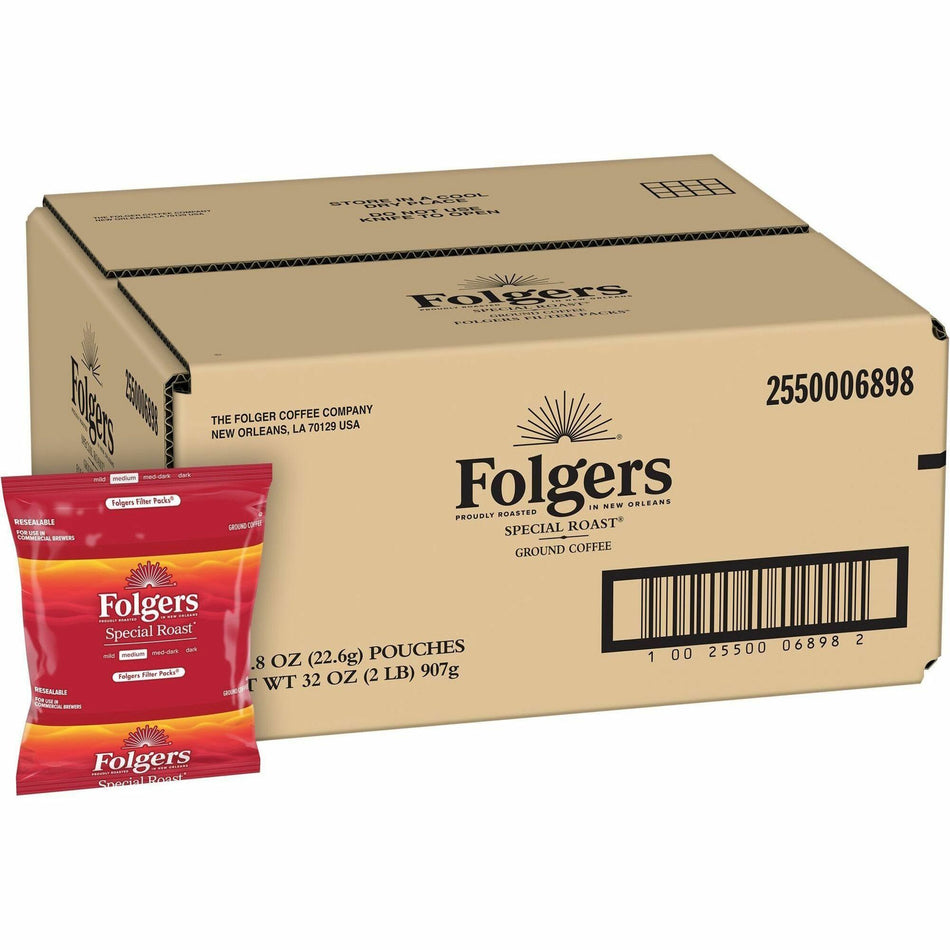 Folgers® Filter Pack Special Roast Coffee - Medium - 0.8 oz - Filter Pack - 40 / Carton