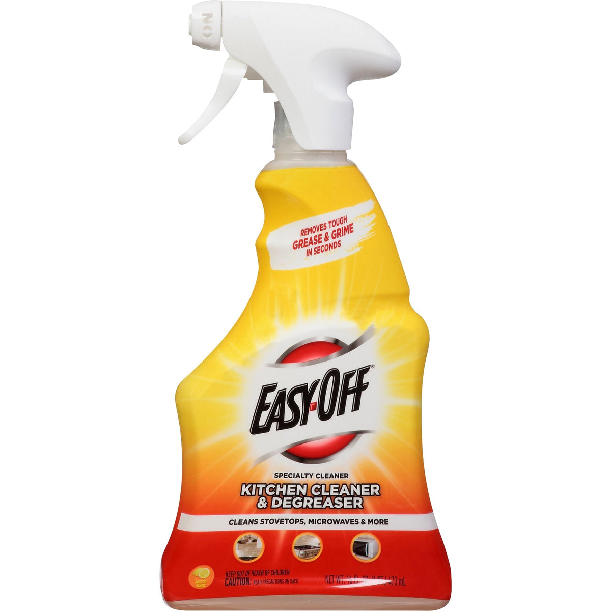 Easy-Off Specialty Kitchen Degreaser - For Multipurpose - 16 fl oz (0.5 quart) - Lemon Scent - Recommended For: Stain Remover - Clear - 1 Each