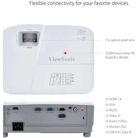 ViewSonic PA503S 3D Ready DLP Projector - 4:3 - Portable - Alternate-Image8