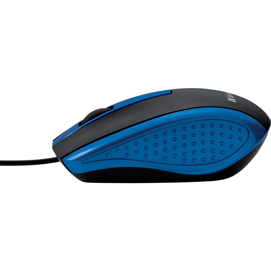 Verbatim Corded Optical Mouse: Blue, USB Type A, Scroll Wheel