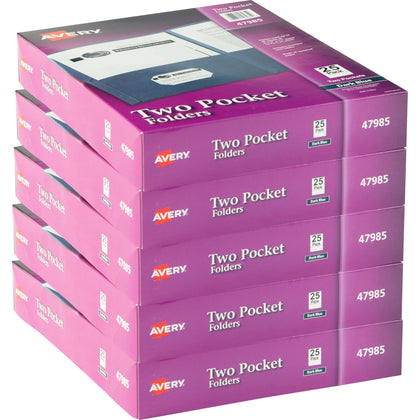 Avery® Letter Pocket Folder: Dark Blue 40 Sheets Capacity - Folders