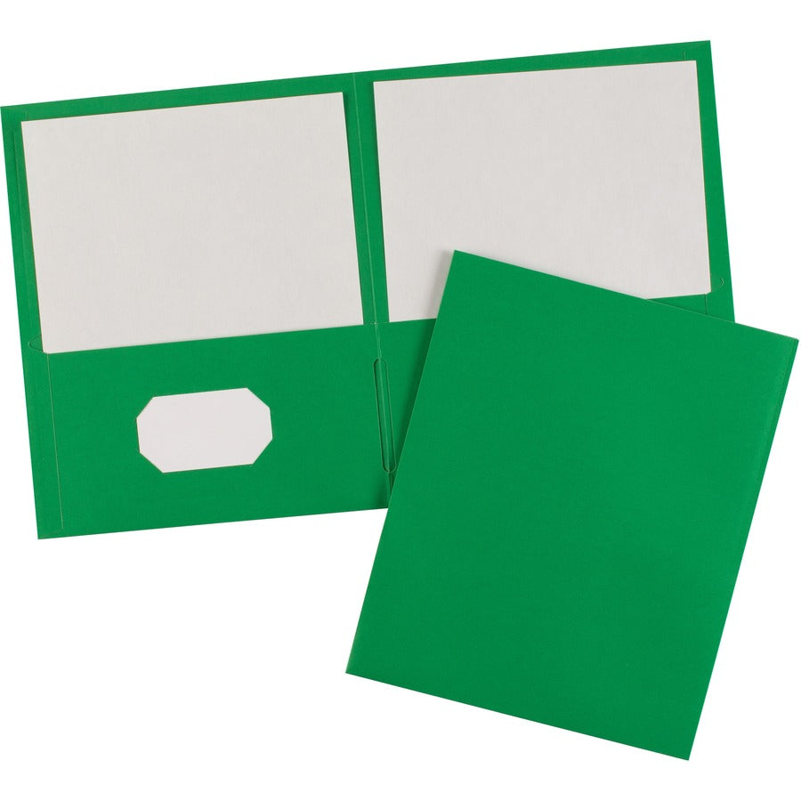 Avery®Letter Pocket Folder - 8 1/2" x 11" - 40 Sheets Capacity - 2 Internal Pocket(s) - Embossed Paper - Green - Embossed - 25/Box - 5 / Carton