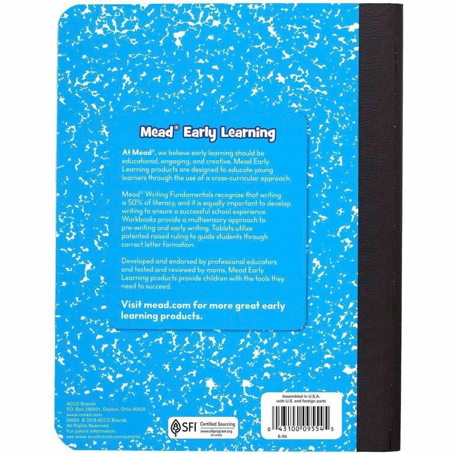 Mead K-2 Classroom Primary Journal - 100 Sheets - 7 1/2" x 9 4/5" Sheet Size - Assorted Cover - 12 / Carton