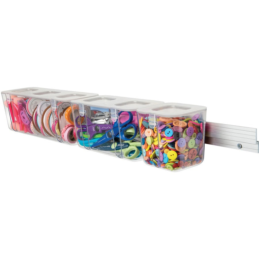 Deflecto Stackable Caddy Organizer Multi-Pack Bundle - 17.30" Height x 16" Width x 11" Depth - Floor - White - 1 Set