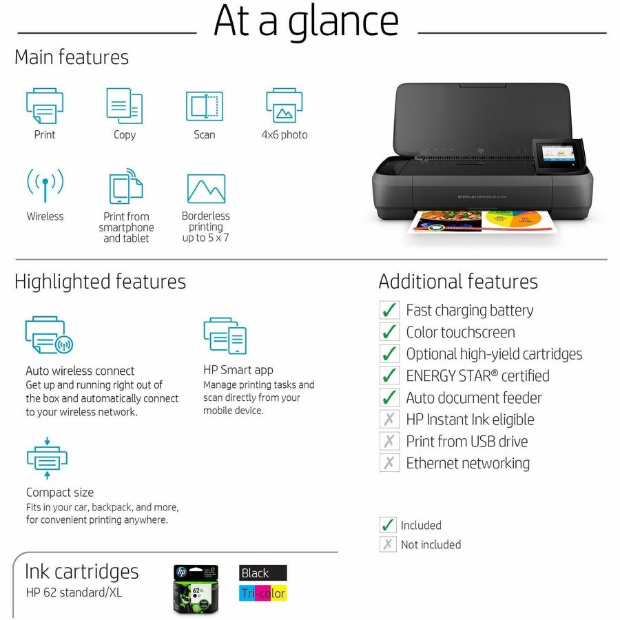 HP Officejet 250 Wireless Inkjet Multifunction Printer - Color - Alternate-Image2