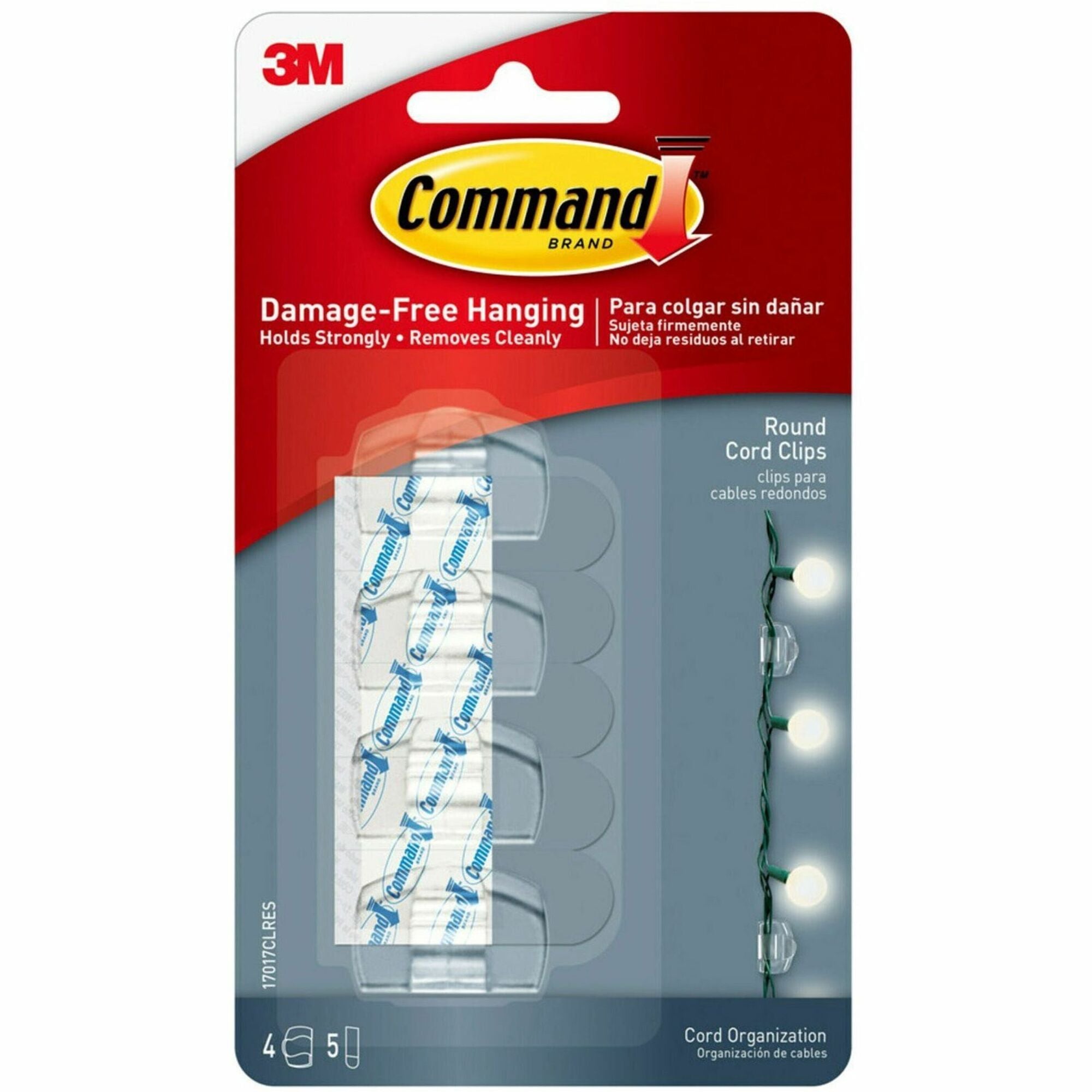 Command Round Cord Clips with Clear Strips - 2000