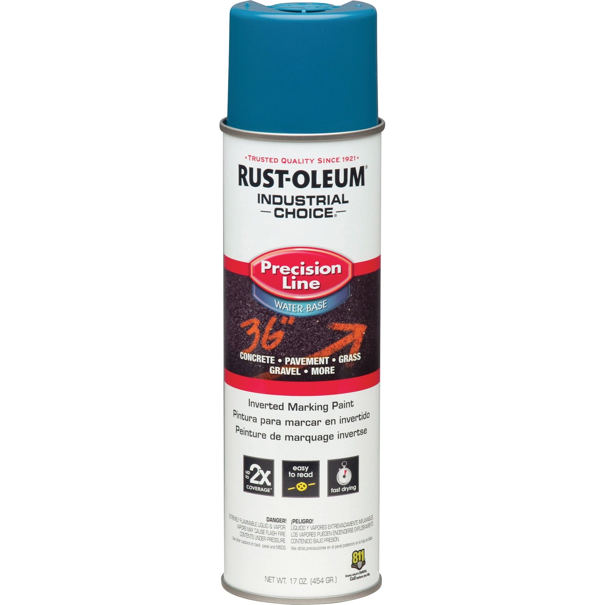 Rust-Oleum Industrial Choice Precision Line Marking Paint - 1 Color(s) - Caution Blue - 17 fl oz - 1 Each