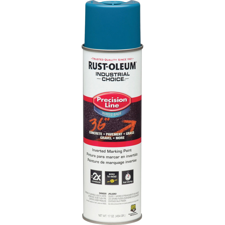 Rust-Oleum Industrial Choice Precision Line Marking Paint - 1 Color(s) - Caution Blue - 17 fl oz - 1 Each