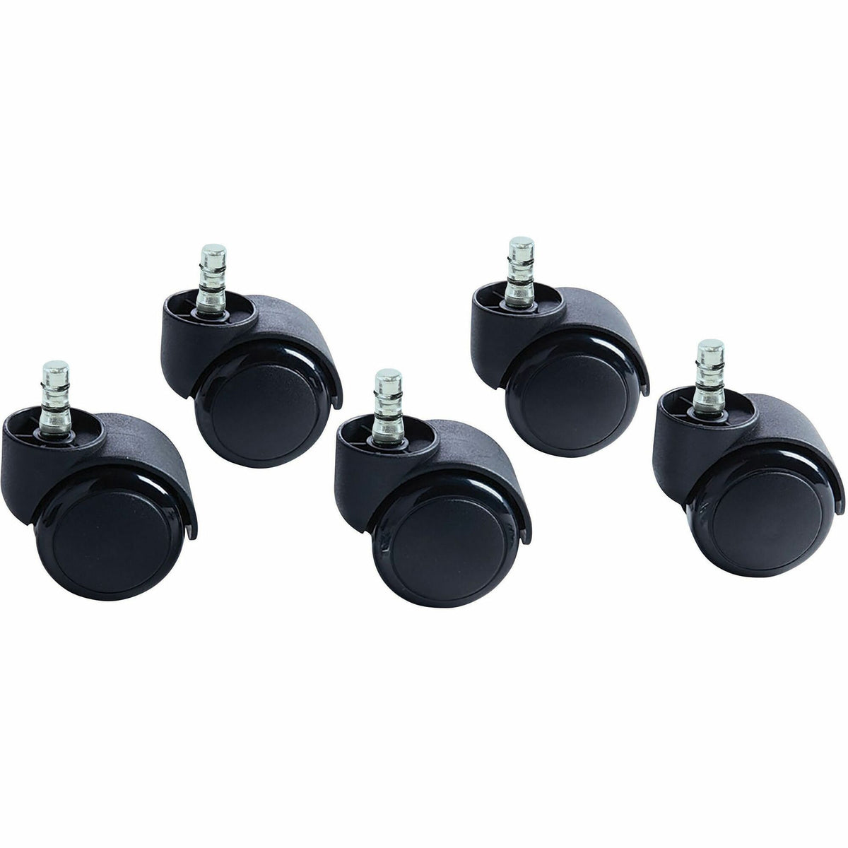 Master Caster Futura Noiseless Chair Mat Casters - 2.19" Diameter - 120 lb Load Capacity - Polyurethane - Matte Black - 5 / Set