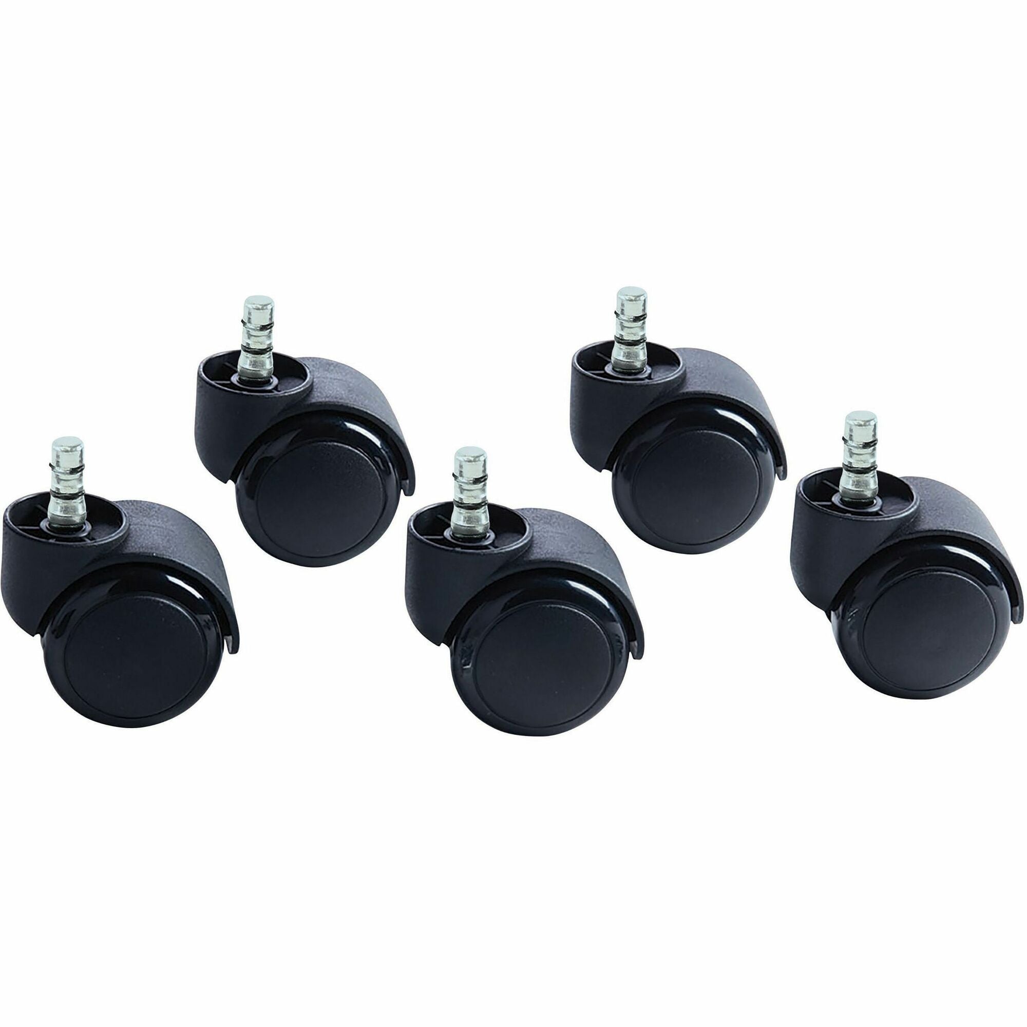 Master Caster Futura Noiseless Chair Mat Casters - 2.19" Diameter - 120 lb Load Capacity - Polyurethane - Matte Black - 5 / Set