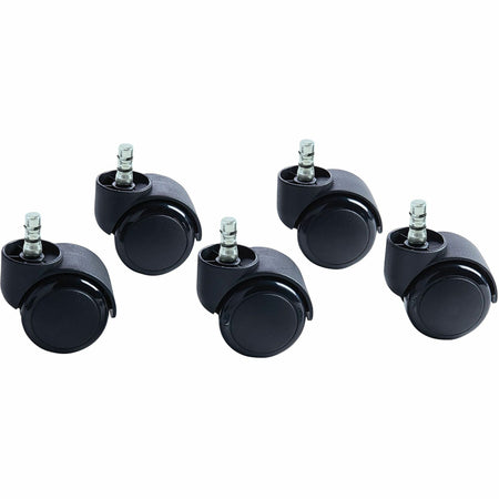 Master Caster Futura Noiseless Chair Mat Casters - 2.19" Diameter - 120 lb Load Capacity - Polyurethane - Matte Black - 5 / Set