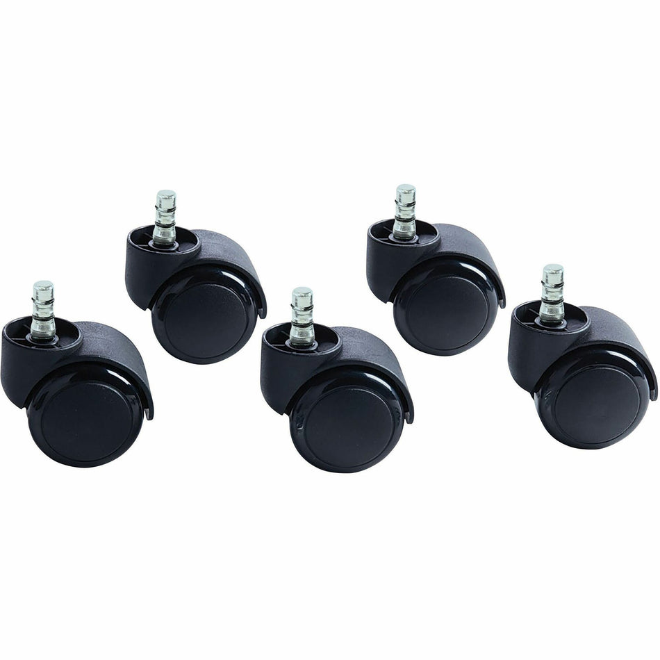 Master Caster Futura Noiseless Chair Mat Casters - 2.19" Diameter - 120 lb Load Capacity - Polyurethane - Matte Black - 5 / Set