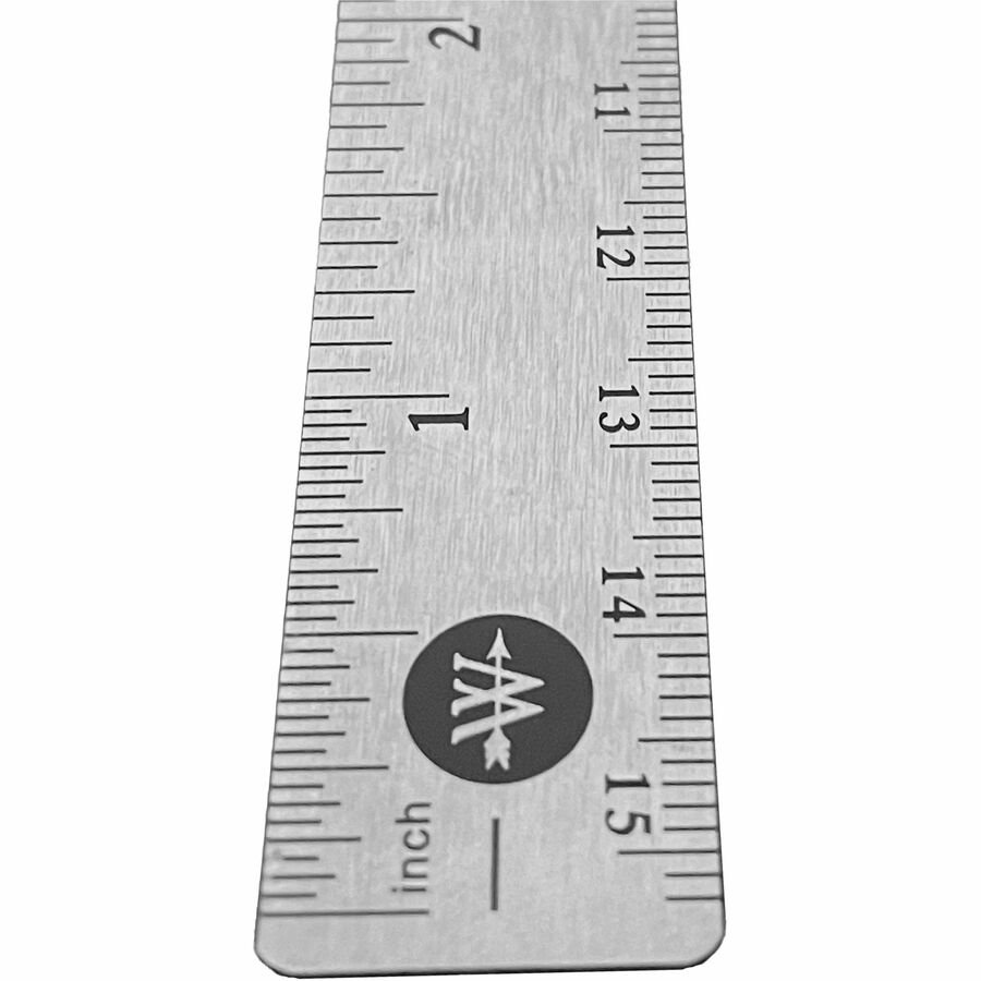 Westcott 6" Stainless Steel Rulers - 6" Length x 0.8" Width - 1/16, 1/32 Graduations - Metric, Imperial Measuring System - Stainless Steel - Stainless Steel - 12 / Box