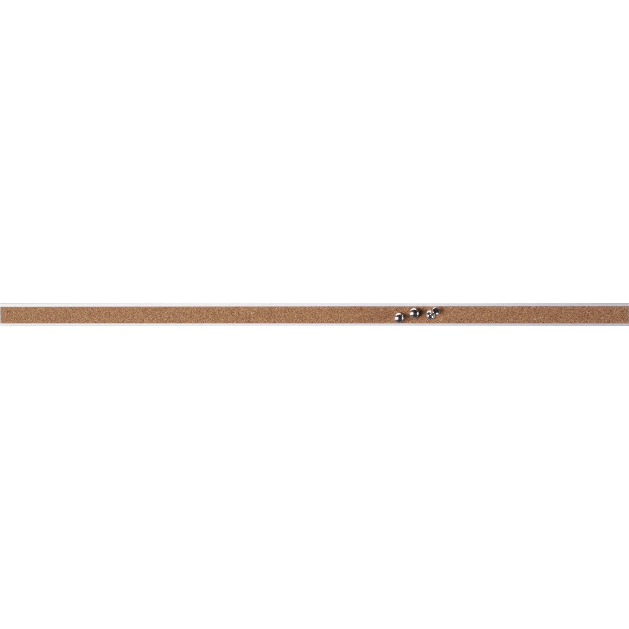 Lorell Cork Strip Bulletin Bars - 48" Board Width - Cork Surface - Self-healing, Fade Resistant, Self-sealing - Anodized Aluminum Frame - 3 / Bundle