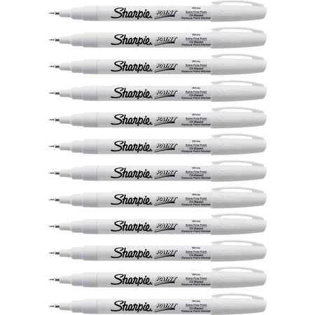 Sharpie Oil-Based Paint Markers - Extra Fine Point - White Ink - 12 Pack - & Dry-Erase
