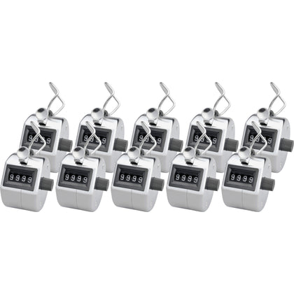Sparco Finger Ring Tally Counter: 4-Digit Handheld Chrome Counter - Numbering Stamps & Counters
