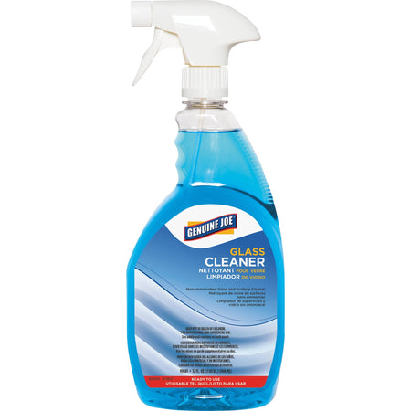 Genuine Joe Non-Ammoniated Glass Cleaner - Ready-To-Use - 32 fl oz (1 quart) - Recommended For: Residue Remover - Non Ammoniated, Non-streaking, Easy to Use - Blue - 1 Each