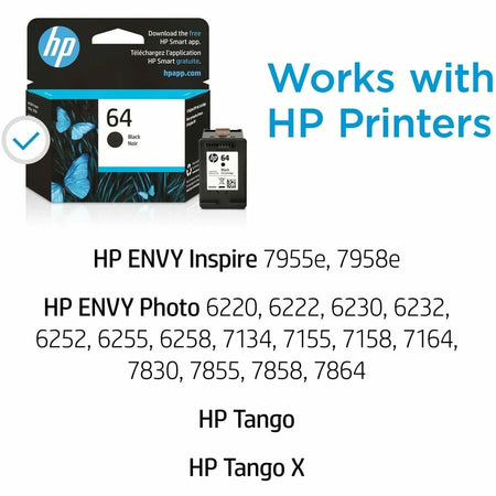 HP 64 (N9J90AN) Original Inkjet Ink Cartridge - Black - 1 Each - Alternate-Image1